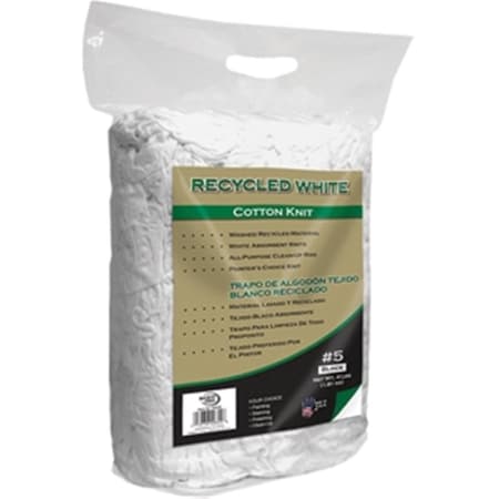 Gourmetgalley 624 Block Recycled White Cotton Knit Wiping Cloth - White - No. 5 - 4 lbs. GO3567149